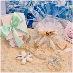 Bomboniera nozze oro Debora Carlucci Fiore in Cristallo su Stelo Curvo Polvere di Stelle