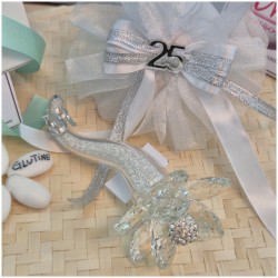 Bomboniera Nozze d'Argento Debora Carlucci Fiore su Stelo Polvere di Stelle con Numero 25