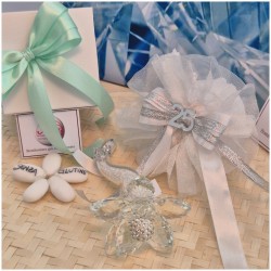 Bomboniera Nozze d'Argento Debora Carlucci Fiore su Stelo Polvere di Stelle con Numero 25