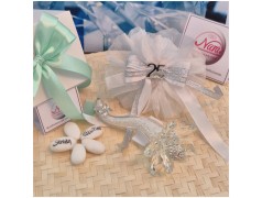 Bomboniera Nozze d'Argento Debora Carlucci Fiore su Stelo Polvere di Stelle con Numero 25