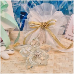 Bomboniera Nozze d'oro Debora Carlucci Fiore su Stelo "Polvere di Stelle" con Numero 50