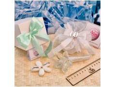 Bomboniera Nozze diamante Debora Carlucci Fiore su Stelo Polvere di Stelle con Numero 60