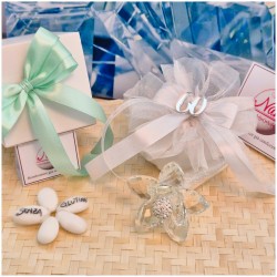 Bomboniera Nozze diamante Debora Carlucci Fiore su Stelo Polvere di Stelle con Numero 60