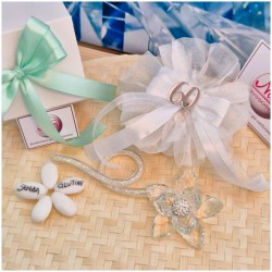 Bomboniera nozze Diamante Debora Carlucci Fiore in Cristallo su Stelo Curvo Polvere di Stelle