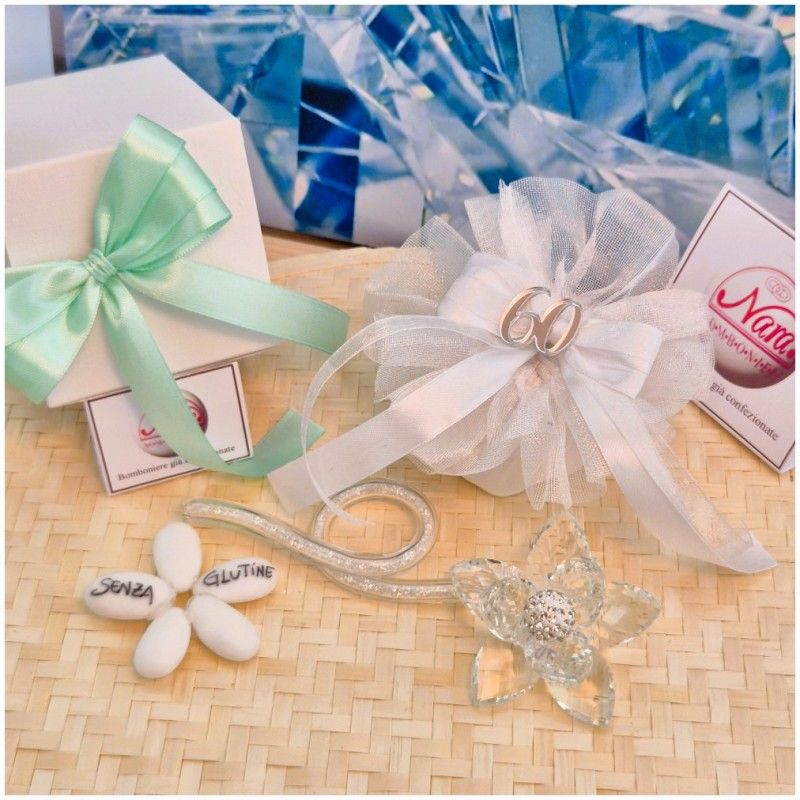 Bomboniera nozze Diamante Debora Carlucci Fiore in Cristallo su Stelo Curvo Polvere di Stelle