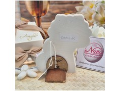 Bomboniera Comunione Albero della Vita in Pietra e Legno con Calice e Nome