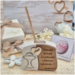 Bomboniera Comunione Profumatore Capolavoro con Frase Giovanni Paolo II e Nome