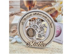 Bomboniera Comunione Profumatore L'Albero dell'Amore con Frase e Nome in Rilievo