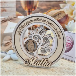 Bomboniera Comunione Profumatore L'Albero dell'Amore con Frase e Nome in Rilievo