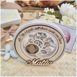 Bomboniera Comunione Profumatore L'Albero dell'Amore con Frase e Nome in Rilievo