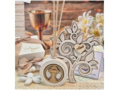 Bomboniera Comunione Profumatore Albero della Vita in Pietra "La Forza della Vita" con Nome