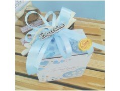 scatola Bomboniera battesimo maschio orsetto profumatore con stella in braccio