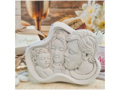 Bomboniera Regalo Testimoni Icona Sacra Famiglia Grande in Pietra Leccese con Strass