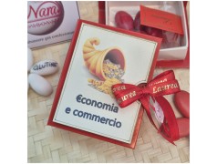 Bomboniera Laurea Economia Scatolina Libro con Cornucopia