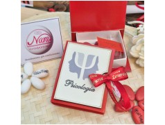 Bomboniera Laurea Psicologia Scatolina Libro con Simbolo Psi