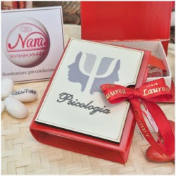 Bomboniera Laurea Psicologia Scatolina Libro con Simbolo Psi