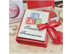 Bomboniera Laurea Scienze della Formazione Scatolina Libro con Matite e Cubi