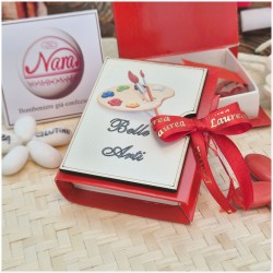 Bomboniera Laurea Belle Arti e DAMS Scatolina Libro con Tavolozza