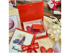 Bomboniera Laurea Enologia e Agraria Scatolina Libro con Botte e Uva