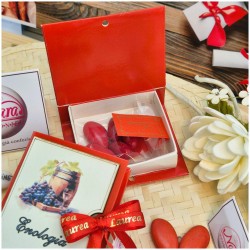 Bomboniera Laurea Enologia e Agraria Scatolina Libro con Botte e Uva