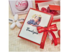 Bomboniera Laurea Enologia e Agraria Scatolina Libro con Botte e Uva