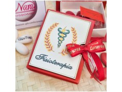 Bomboniera Laurea Fisioterapia Scatolina Libro con Simbolo Sanitario