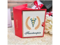 Bomboniera Laurea Fisioterapia Scatolina Libro con Simbolo Sanitario