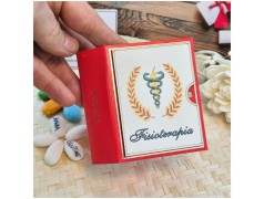 Bomboniera Laurea Fisioterapia Scatolina Libro con Simbolo Sanitario