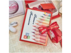 Bomboniera Laurea Scienze della Formazione Scatolina Libro con Matite e Cubi ABC