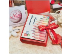 Bomboniera Laurea Scienze della Formazione Scatolina Libro con Matite e Cubi ABC