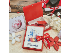 Bomboniera Laurea Chimica e CTF Scatolina Libro con Alambicchi e Provette