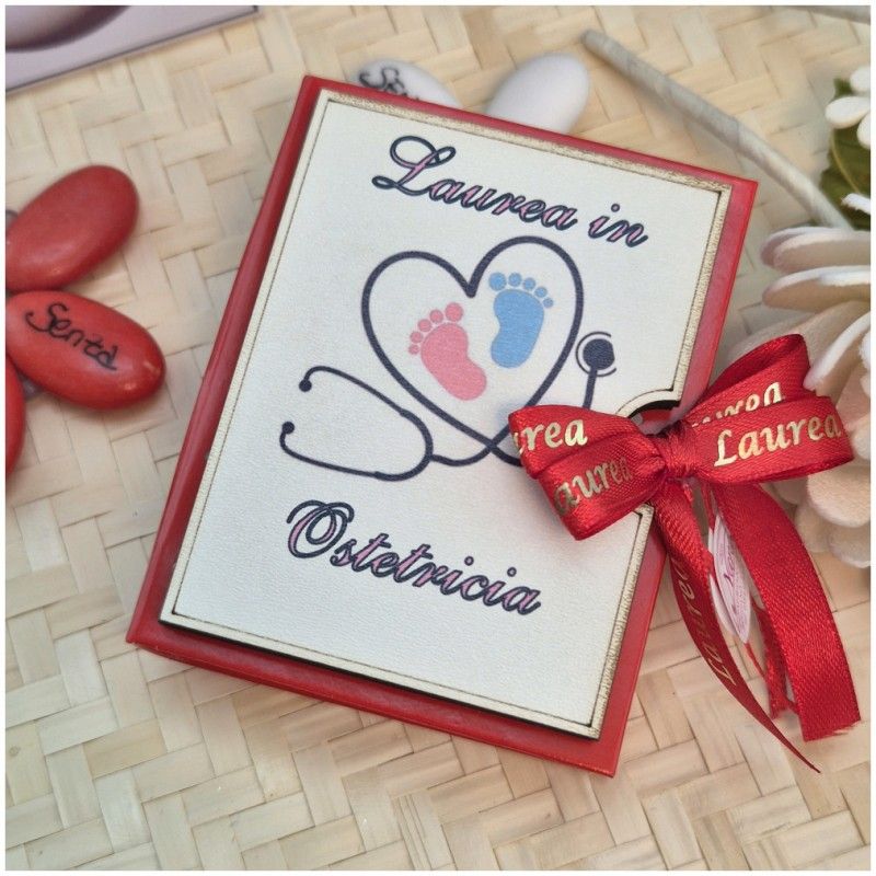 Bomboniera Laurea Ostetricia Scatolina Libro