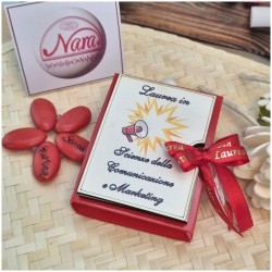 Bomboniera Laurea Comunicazione e Marketing Scatolina Libro