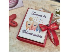 Bomboniera Laurea Odontoiatria e Igiene Dentale Scatolina Libro con Dente