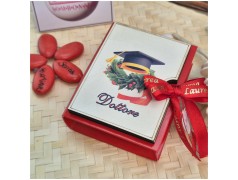 Bomboniera Laurea Universale Scatolina Libro Dottore con Tocco e Alloro