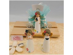 Bomboniera Cuorematto Angelo Naif con Farfalle e Fiori Memo