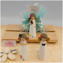 Bomboniera Cuorematto Angelo Naif con Farfalle e Fiori Memo