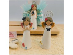 Bomboniera Cuorematto Angelo Naif con Farfalle e Fiori Memo