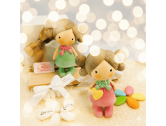 Bomboniera Bimba Angelo Naif Colorato con Cuore Statuina Grande