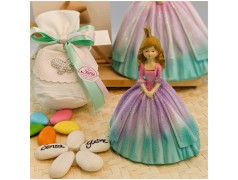 Bomboniera Comunione Principessa delle Favole con Vestito Glitter Sfumato e Corona