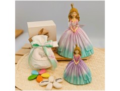 Bomboniera Comunione Principessa delle Favole con Vestito Glitter Sfumato e Corona