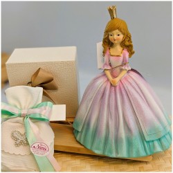 Bomboniera Comunione Principessa delle Favole con Vestito Glitter Sfumato e Corona