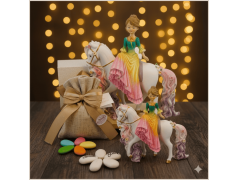 Bomboniera Comunione Principessa a Cavallo con Abito Sfumato e Glitter