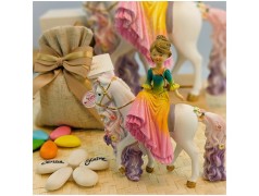 Bomboniera Comunione Principessa a Cavallo con Abito Sfumato e Glitter