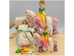 Bomboniera Comunione Principessa a Cavallo con Abito Sfumato e Glitter