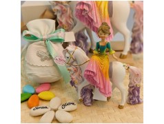 Bomboniera Comunione Principessa a Cavallo con Abito Sfumato e Glitter