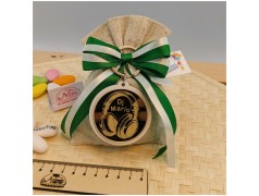 Bomboniera 18 Anni e Comunione Portachiavi DJ Cuffie Oro Specchiato con Nome