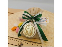 Bomboniera 18 Anni e Comunione Portachiavi DJ Cuffie Oro Specchiato con Nome