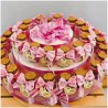 Torta Bomboniera Battesimo Bimba Scenografica con Vasetti e Piedino Legno Personalizzato-Nara Bomboniere