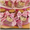 Torta Bomboniera Battesimo Bimba Scenografica con Vasetti e Piedino Legno Personalizzato-Nara Bomboniere